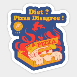 Diet ? Pizza Disagree ! Sticker